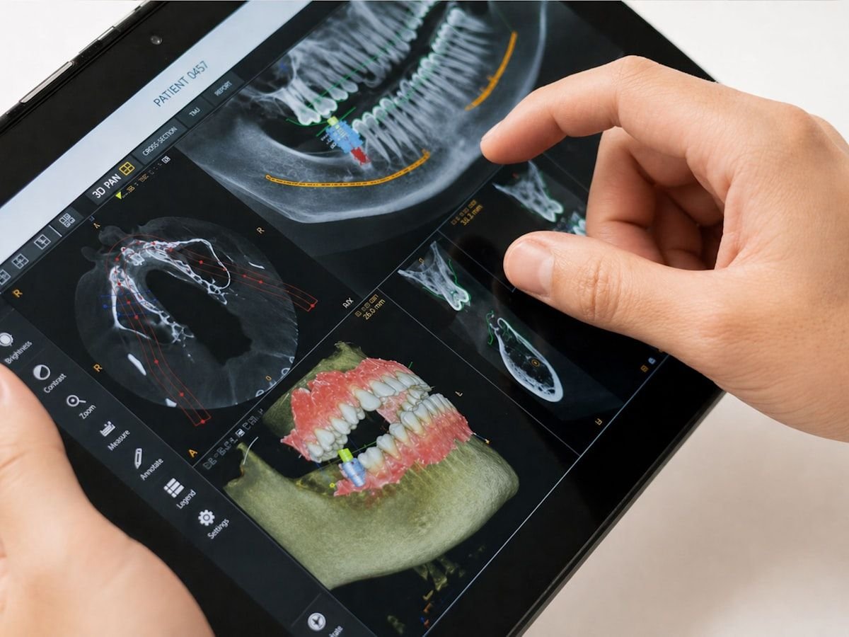 Digital dental scan on a clinic monitor